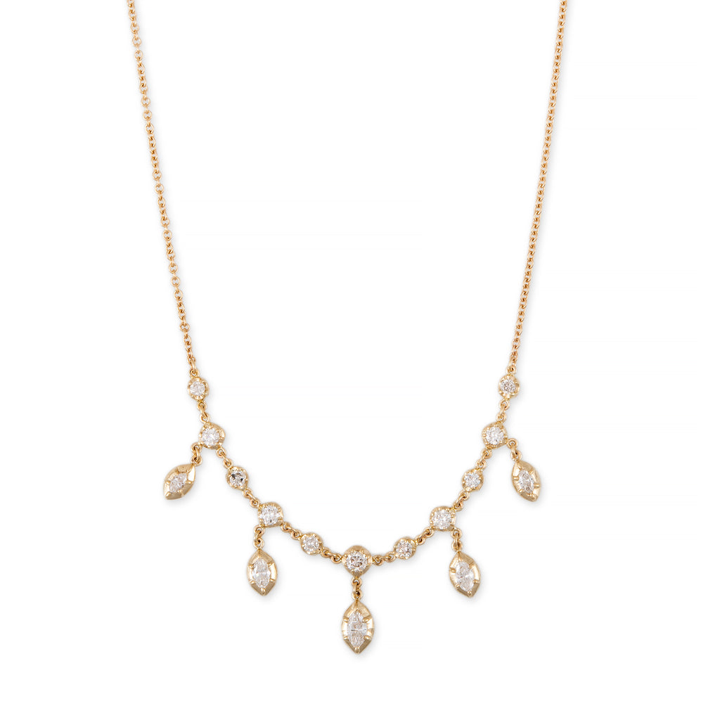 Round + Marquise Sophia Diamond Shaker Necklace