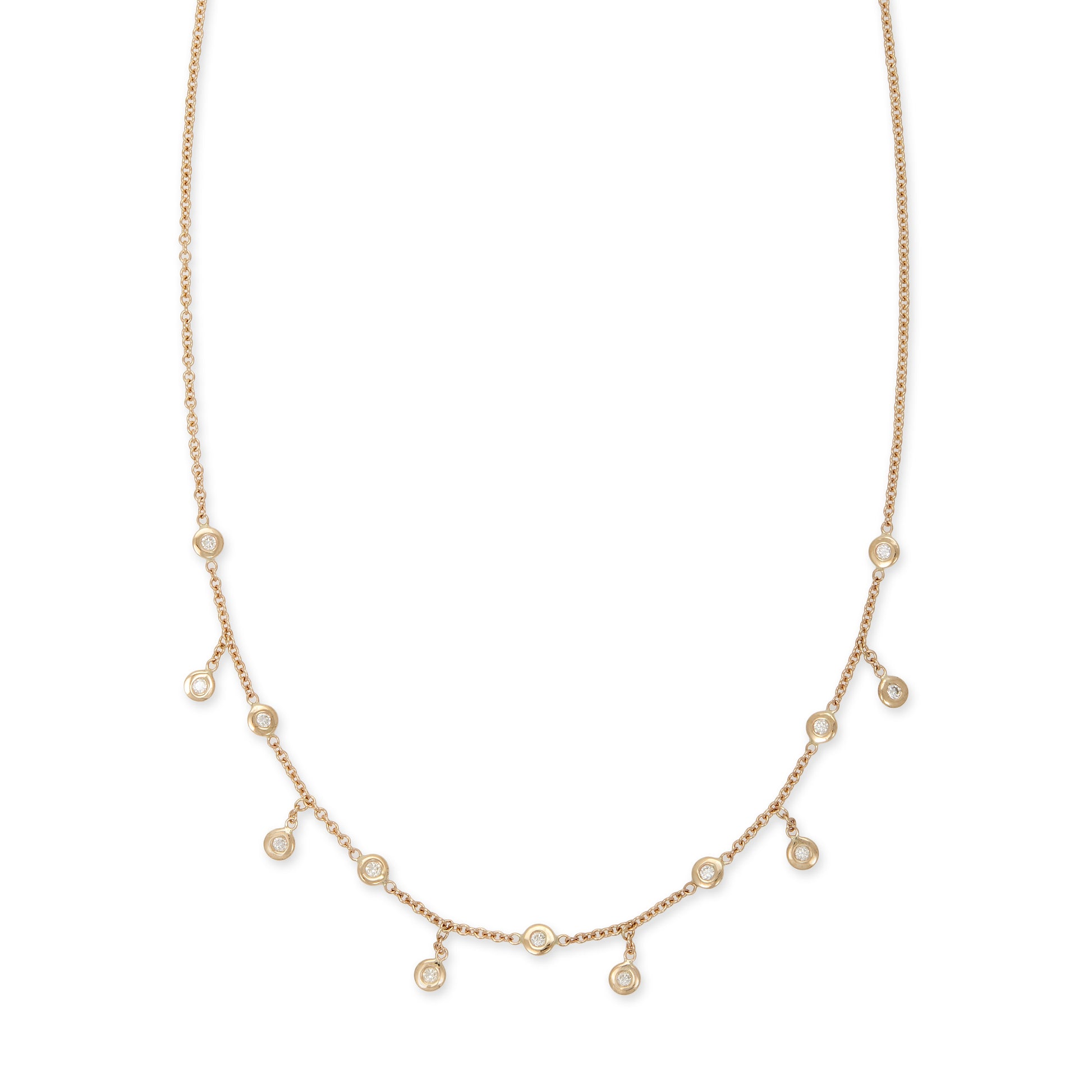 Spaced Out Diamond Half Shaker Necklace