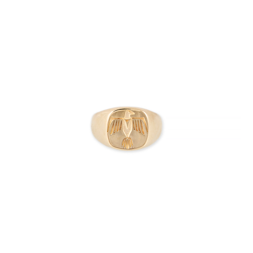 Small Thunderbird Crest Signet Ring
