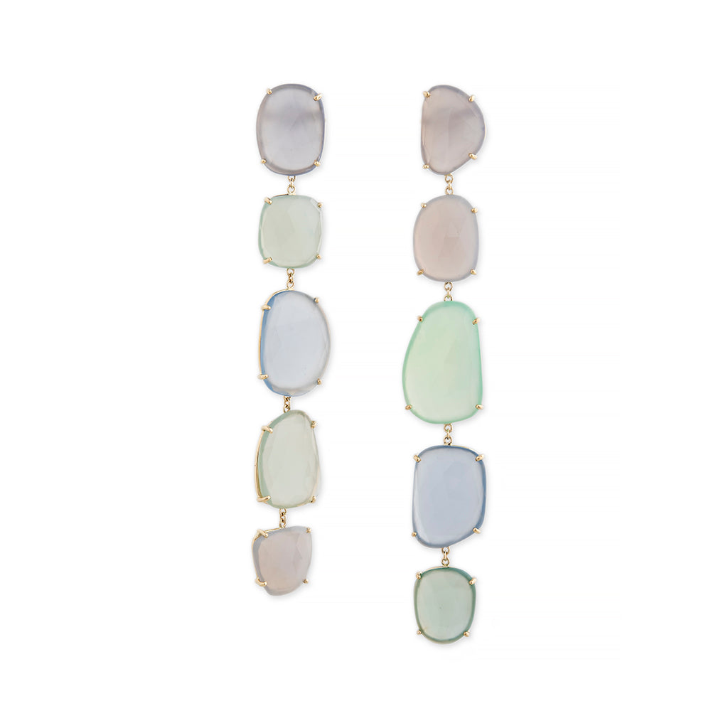 FREEFORM SLICE CHALCEDONY EARRINGS