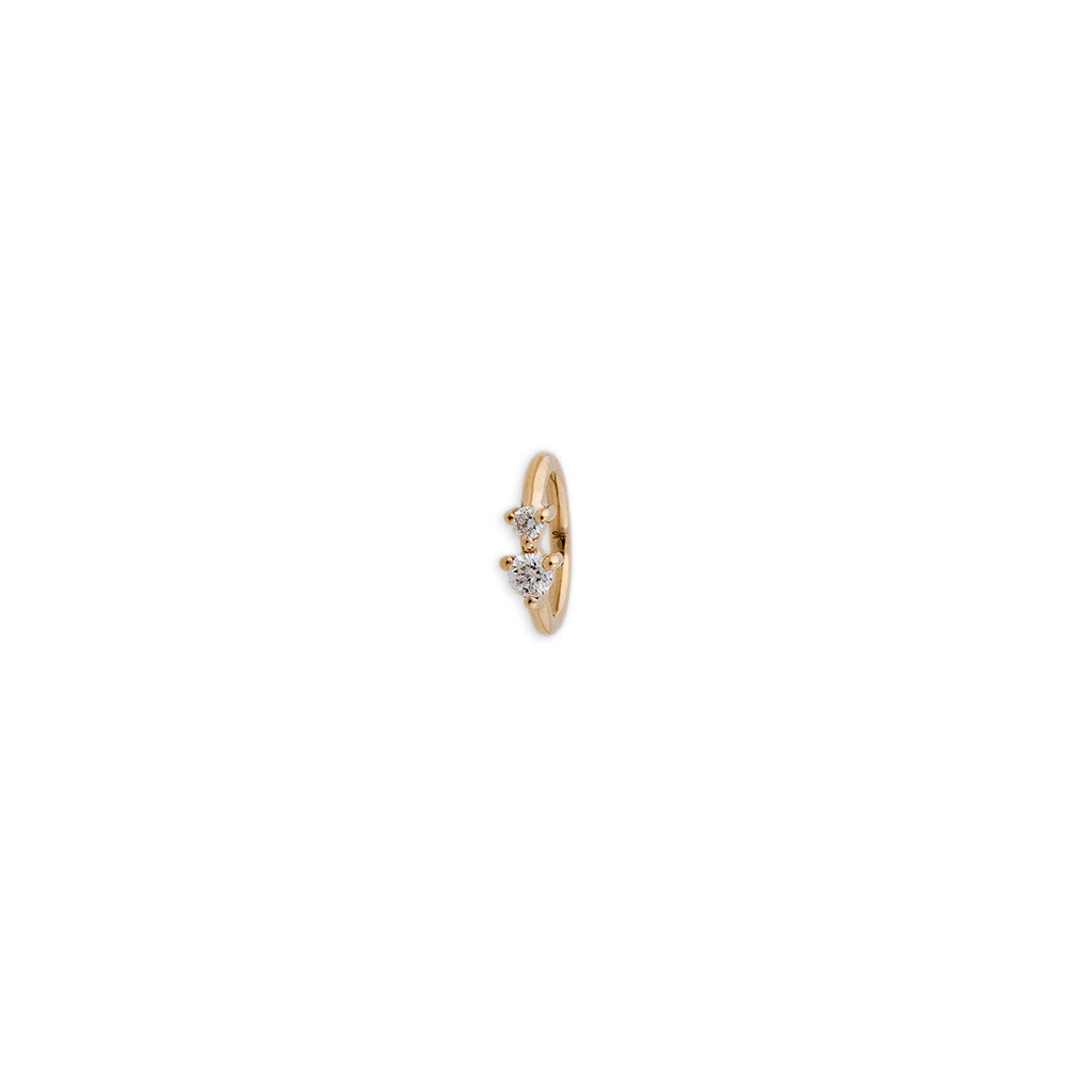 Small 2 Graduated Diamond Mini Hoop