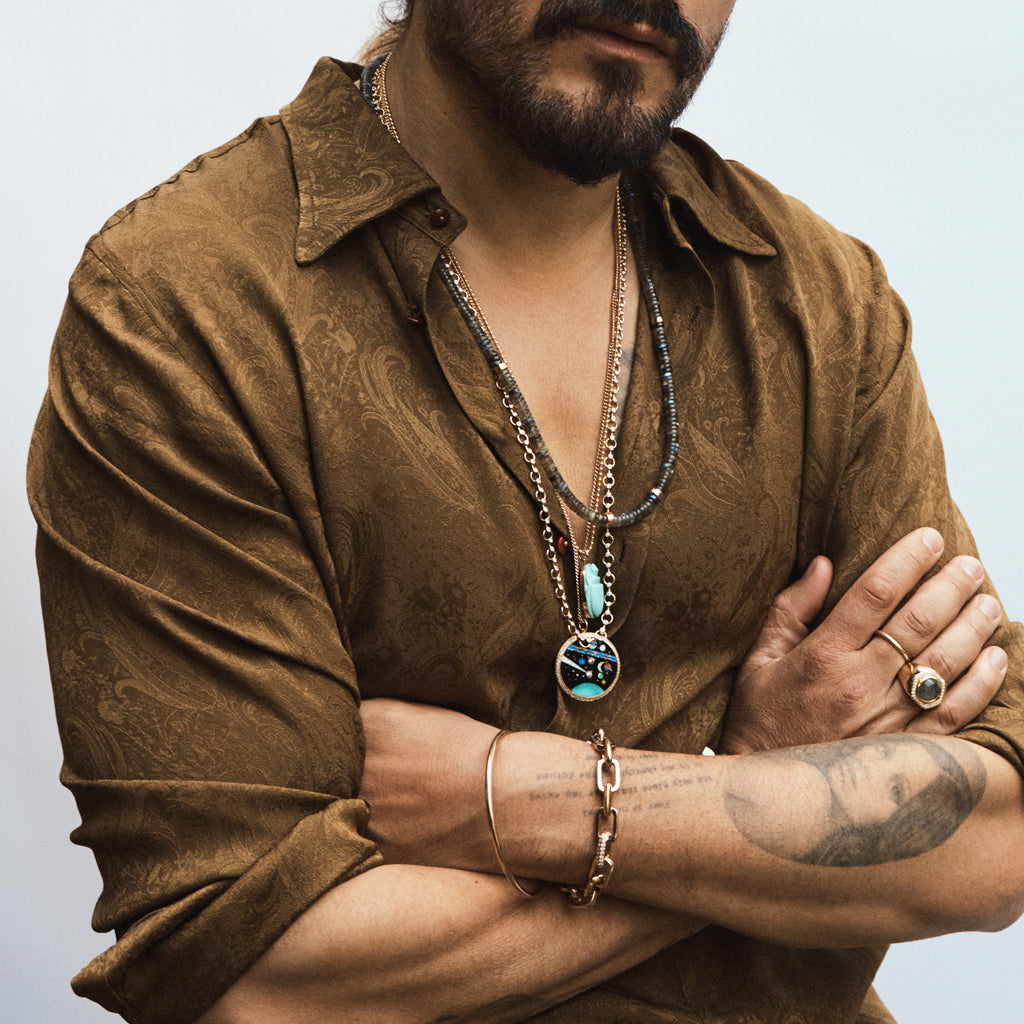 PAVE ROUND DIAMOND GALAXY INLAY CHARM