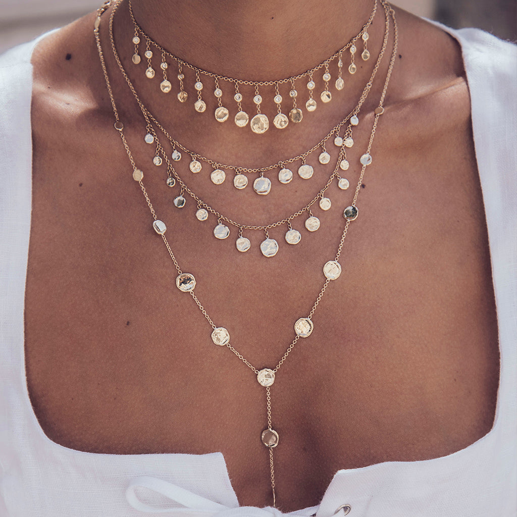Graduated Diamond Disc Drop Choker