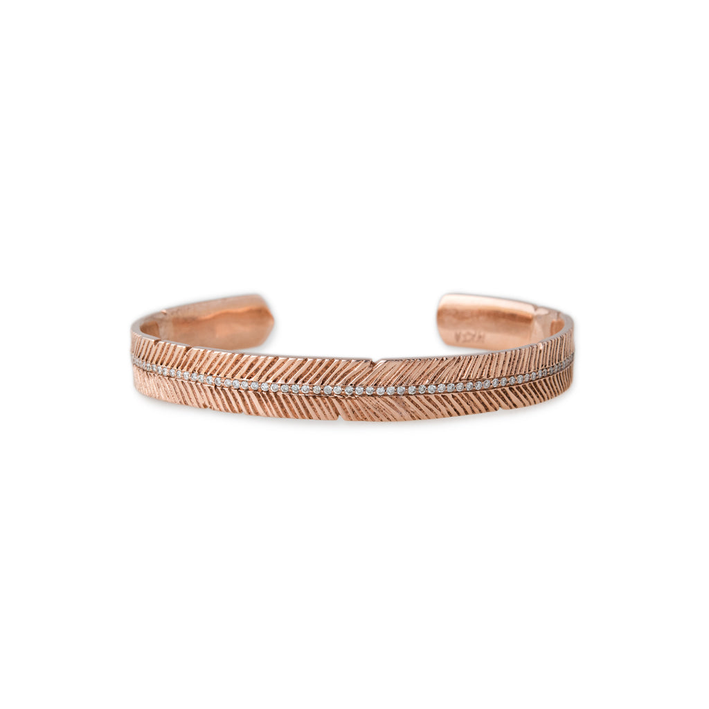 Pavé Gold Feather Cuff