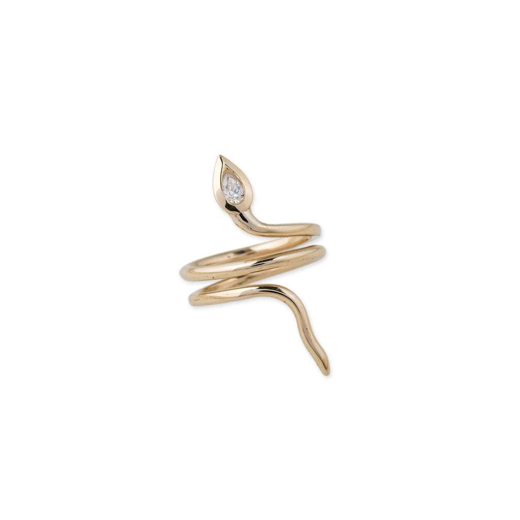 Diamond Teardrop Snake Ring