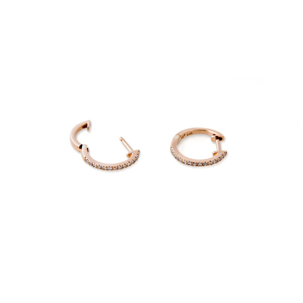 Pave Diamond Mini Hoop