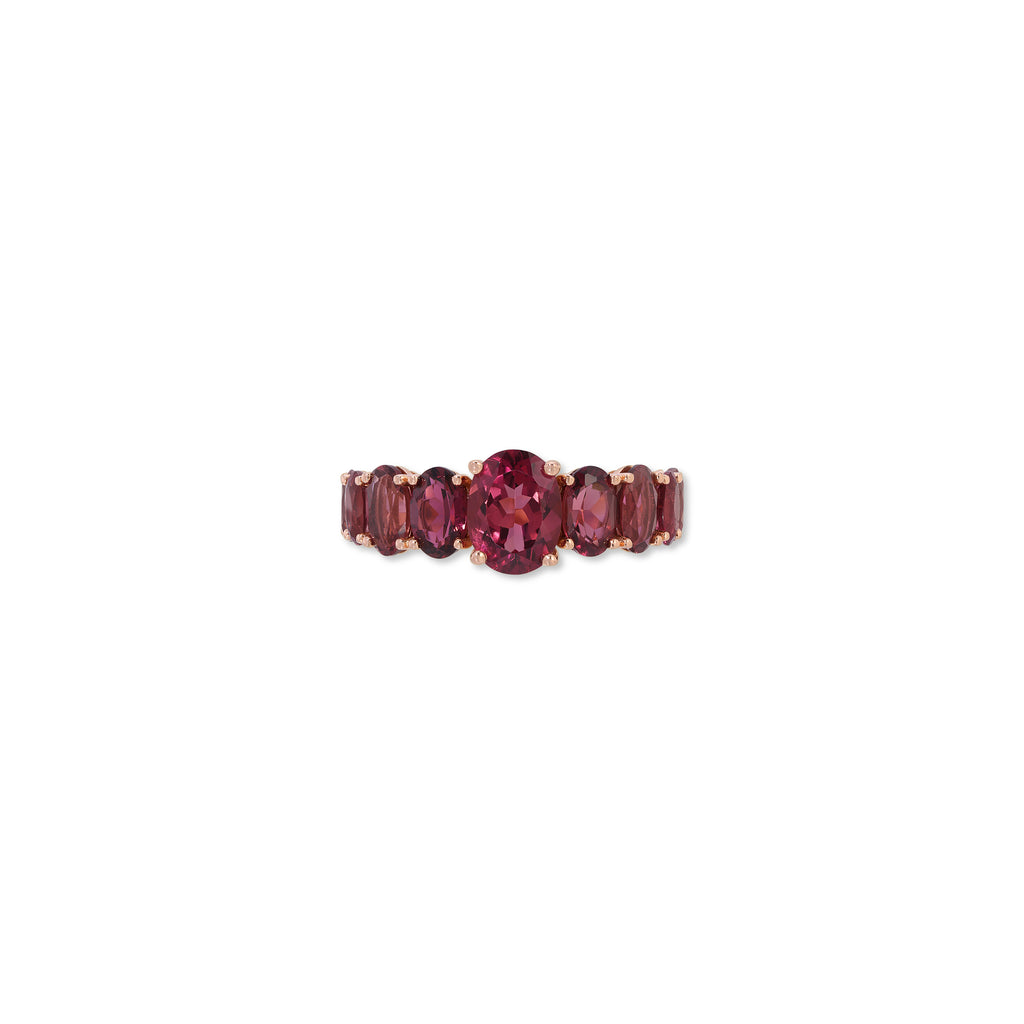 Graduated Oval Pink Purple Tourmaline Eternity Ring