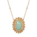Turquoise Oval Opal Blossom Necklace
