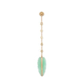Pave Chrysoprase Leaf 5 Diamond Drop Earring Back