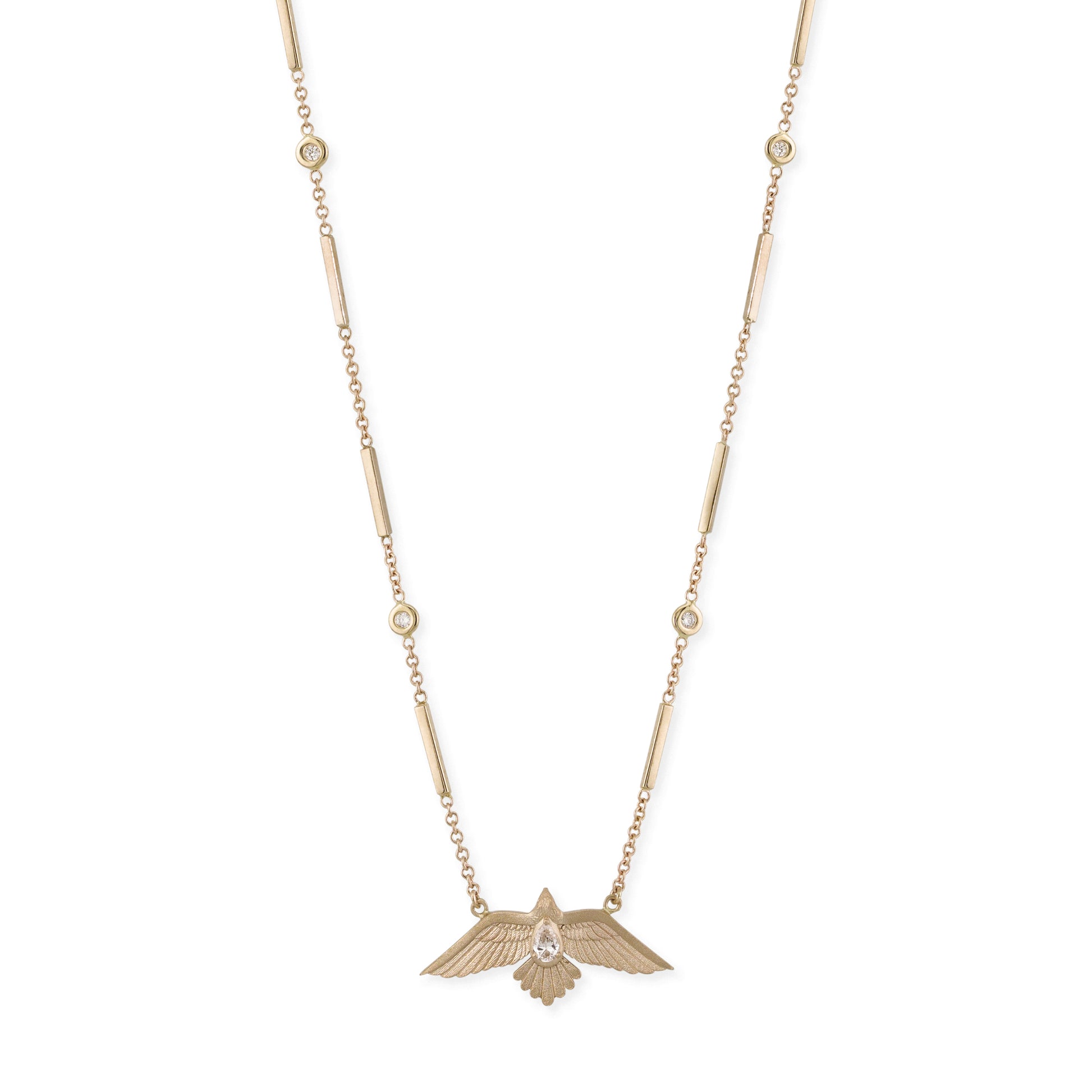 Teardrop Diamond Satin Thunderbird Necklace