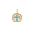 Pave Turquoise Enamel Thunderbird Crest Charm