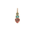 Pave Diamond Pink + Green Tourmaline Triple Step Charm
