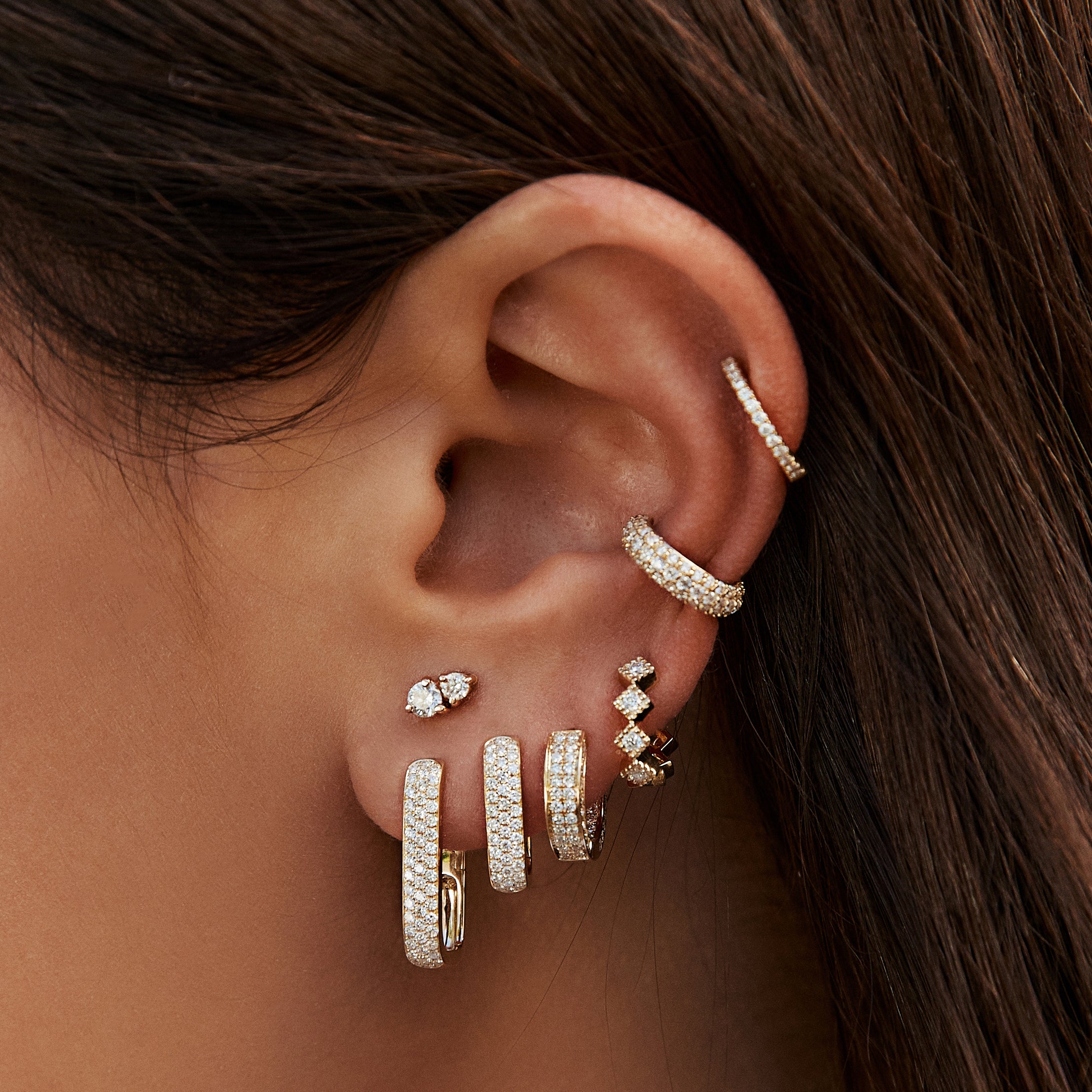 PAVE DIAMOND ROUNDED EAR CUFF