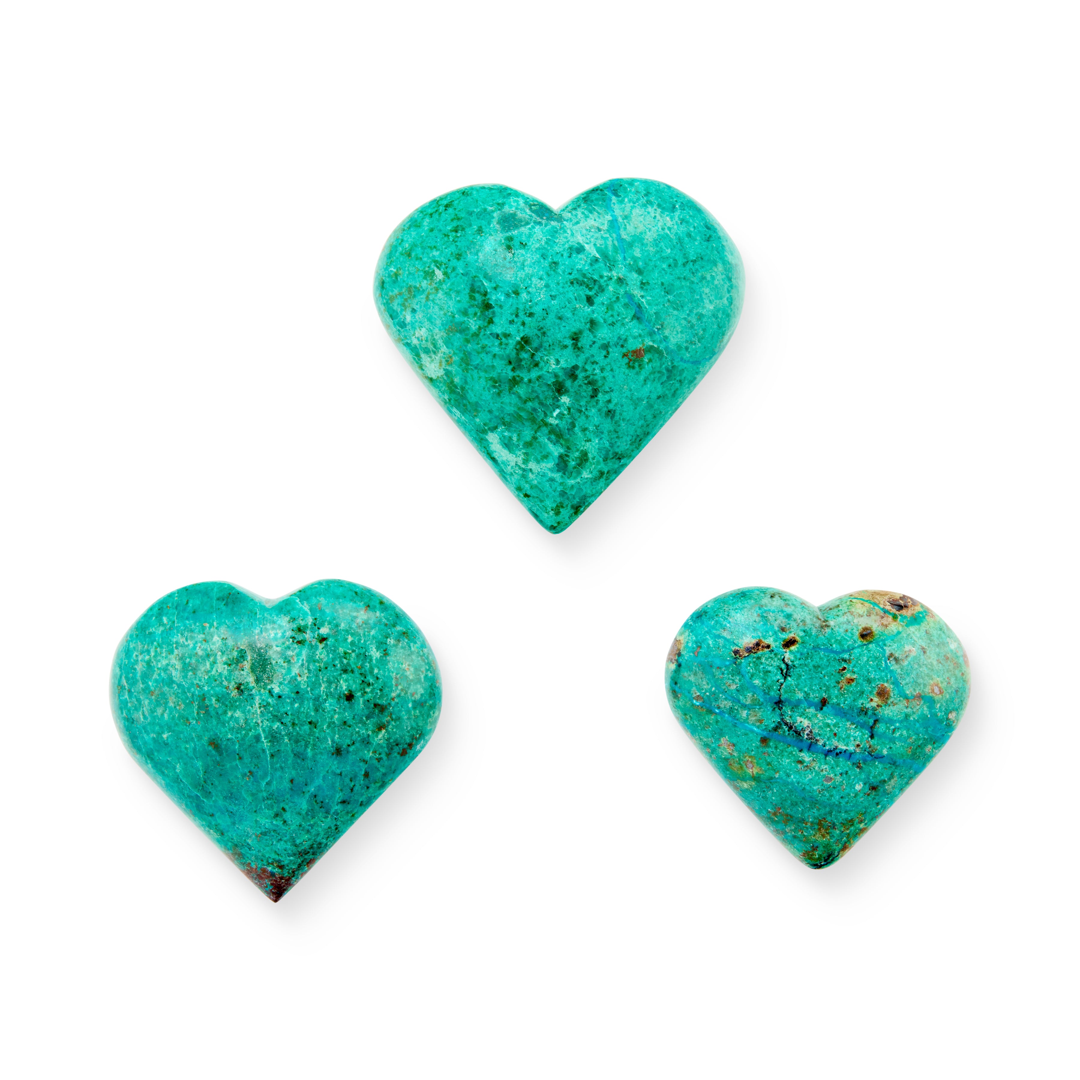 CHRYSOCOLLA HEART TRIO