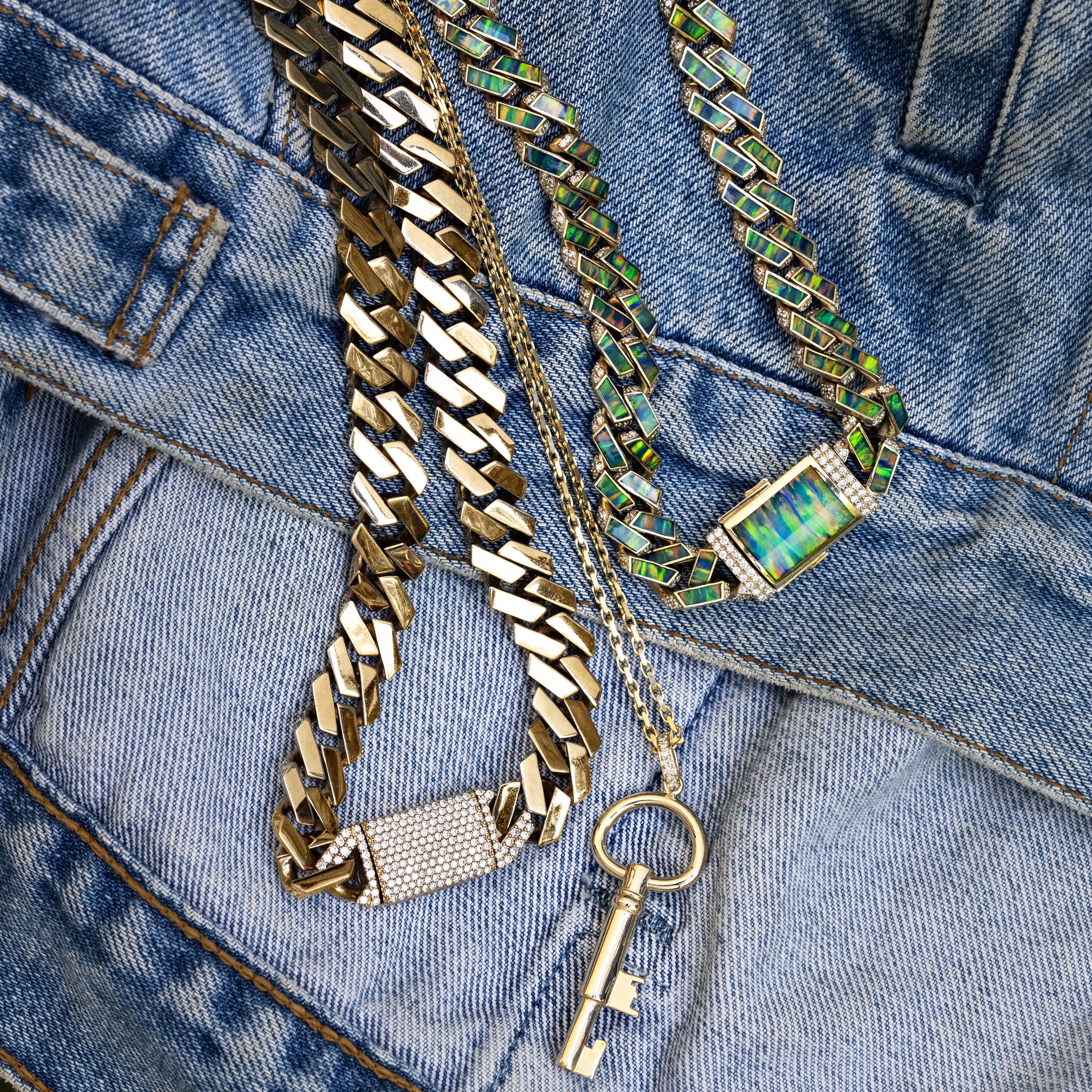 Pave Working Key Charm