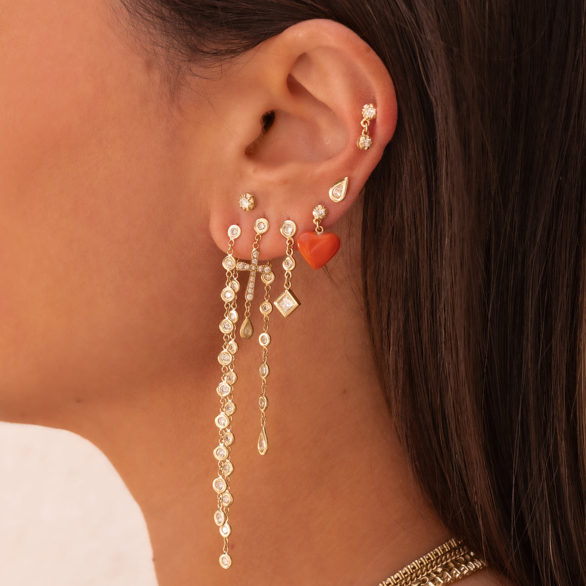 10 Diamond Drop Stud Earring