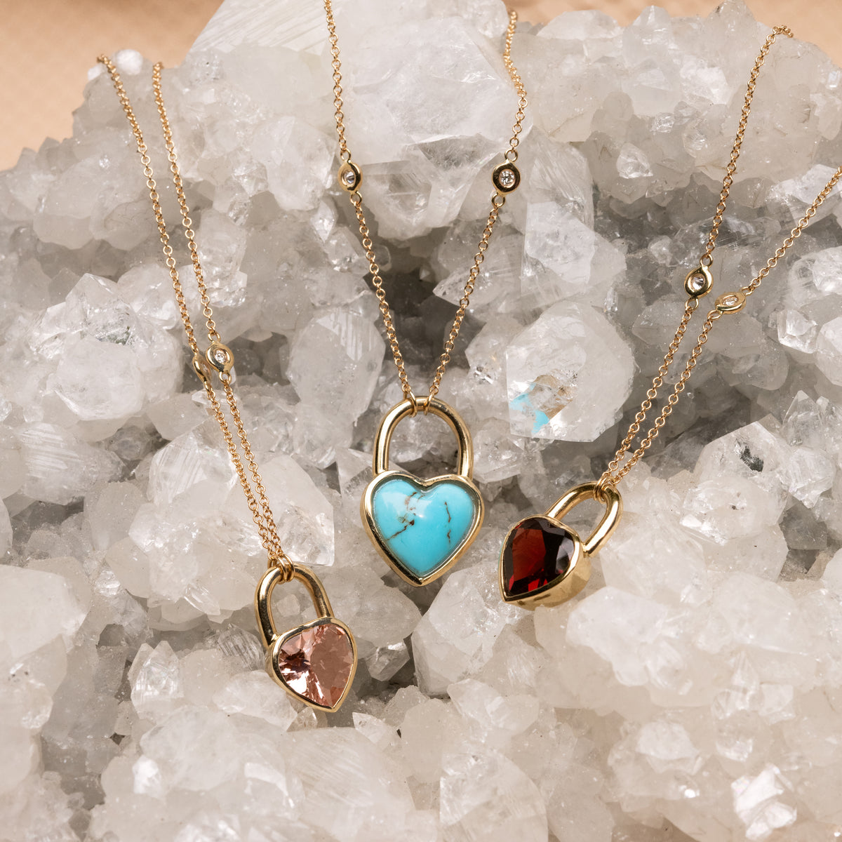 Turquoise Heart Lock Necklace