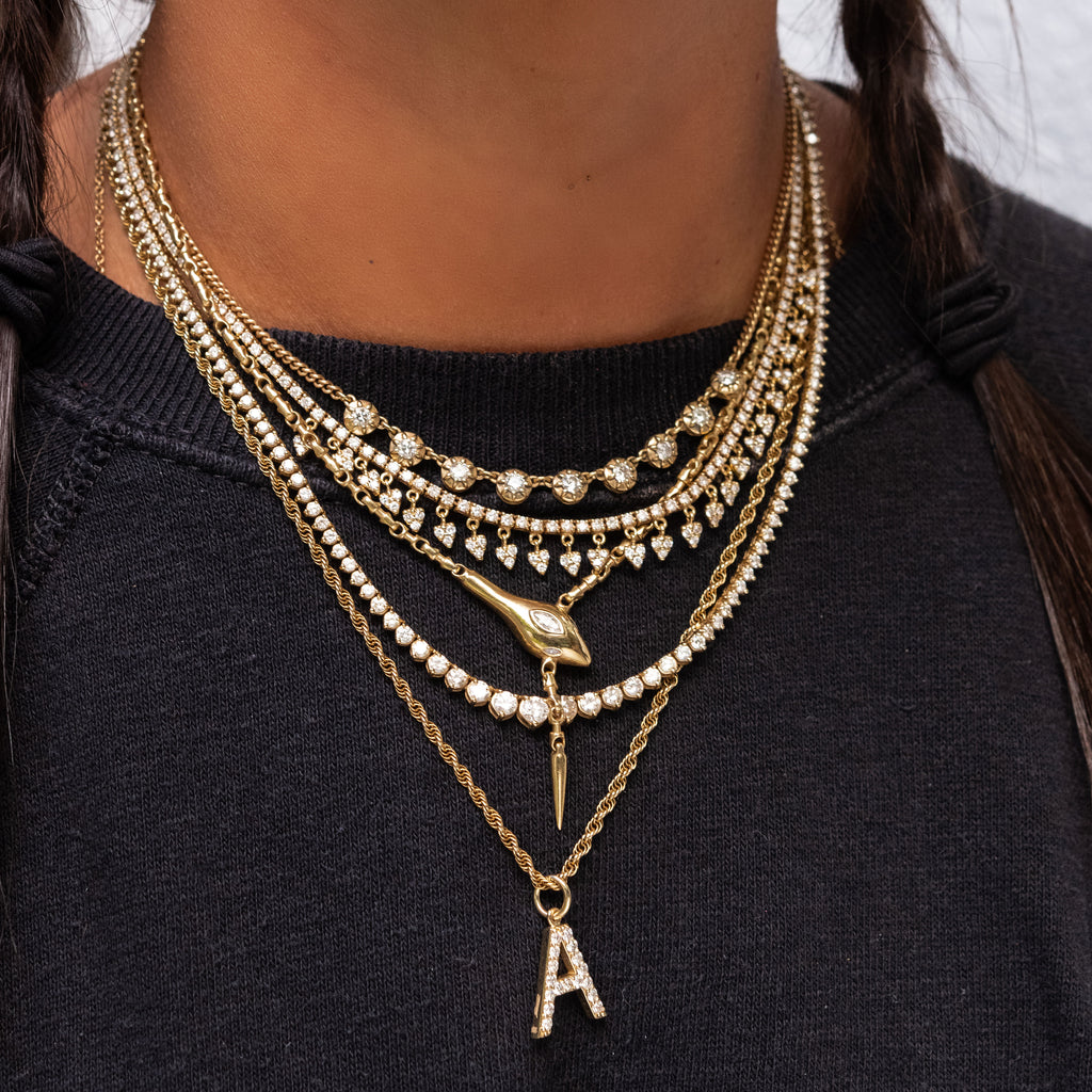 Pave Diamond Initial Charm