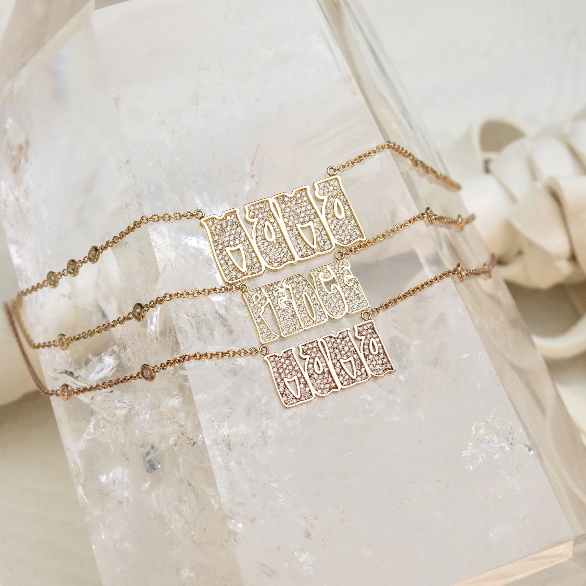 Pave Diamond Large "Mama" Necklace