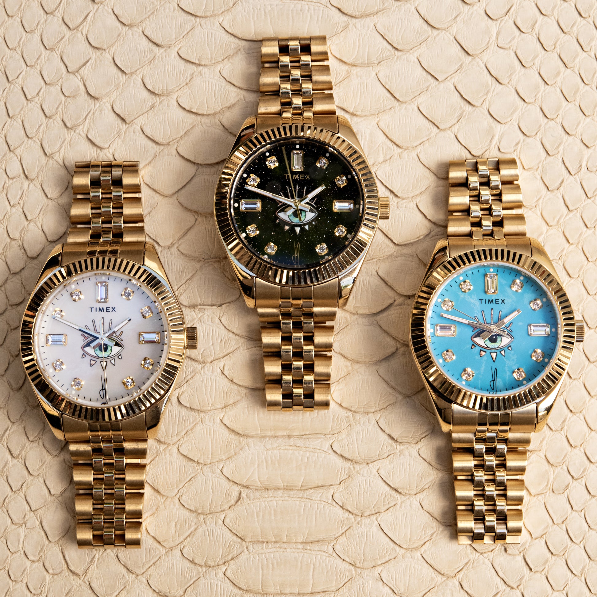 TIMEX X JA LEGACY INTUITION WATCH MOTHER OF PEARL