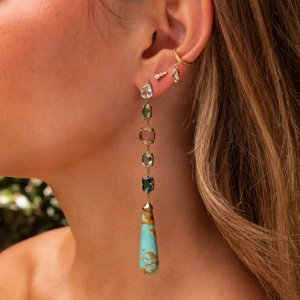 Dangle Marquise Diamond Peak Ear Cuff