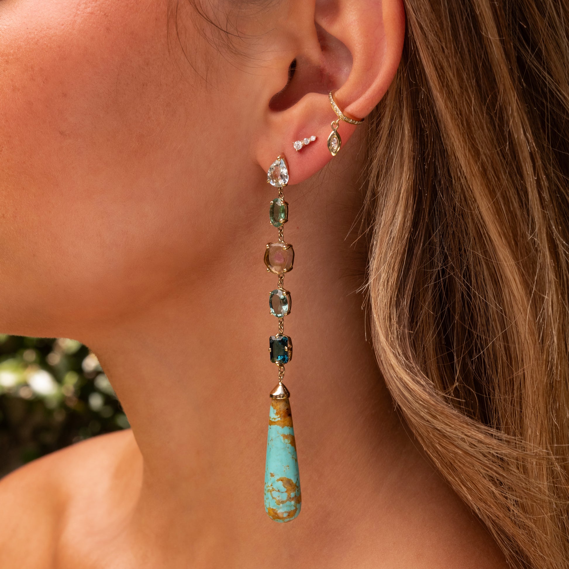 Dangle Marquise Diamond Peak Ear Cuff
