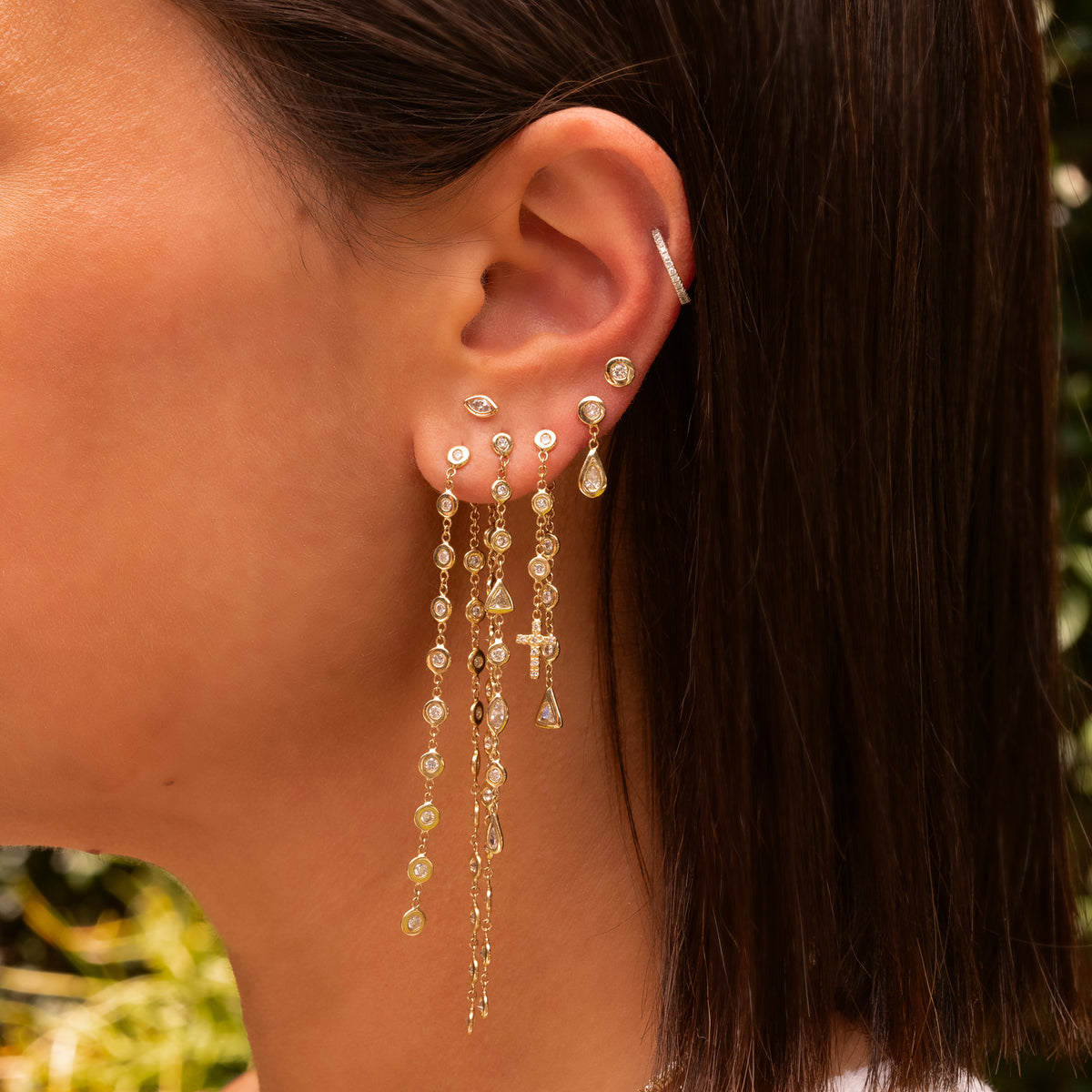 10 Diamond Drop Stud Earring