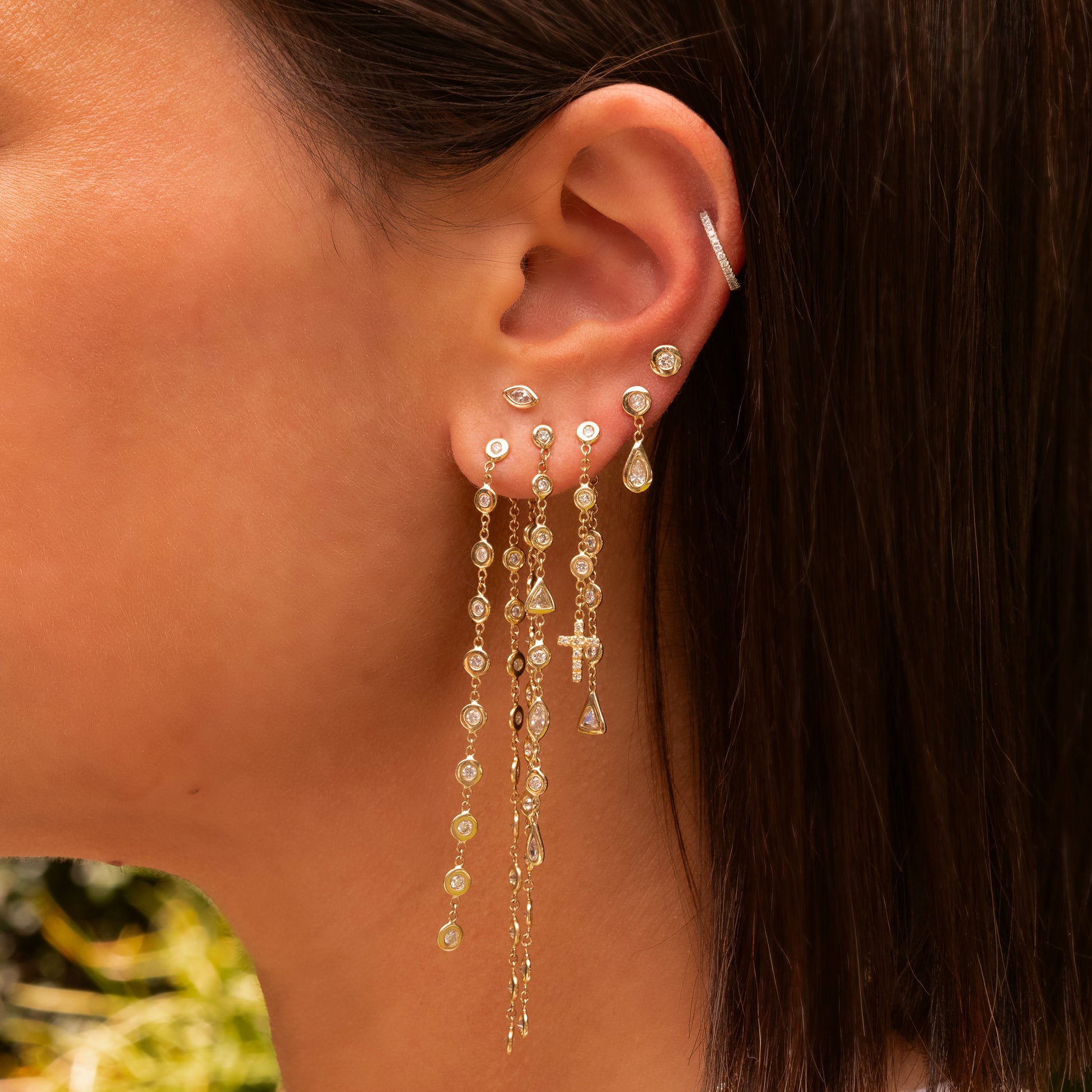 Teardrop Diamond Drop Stud