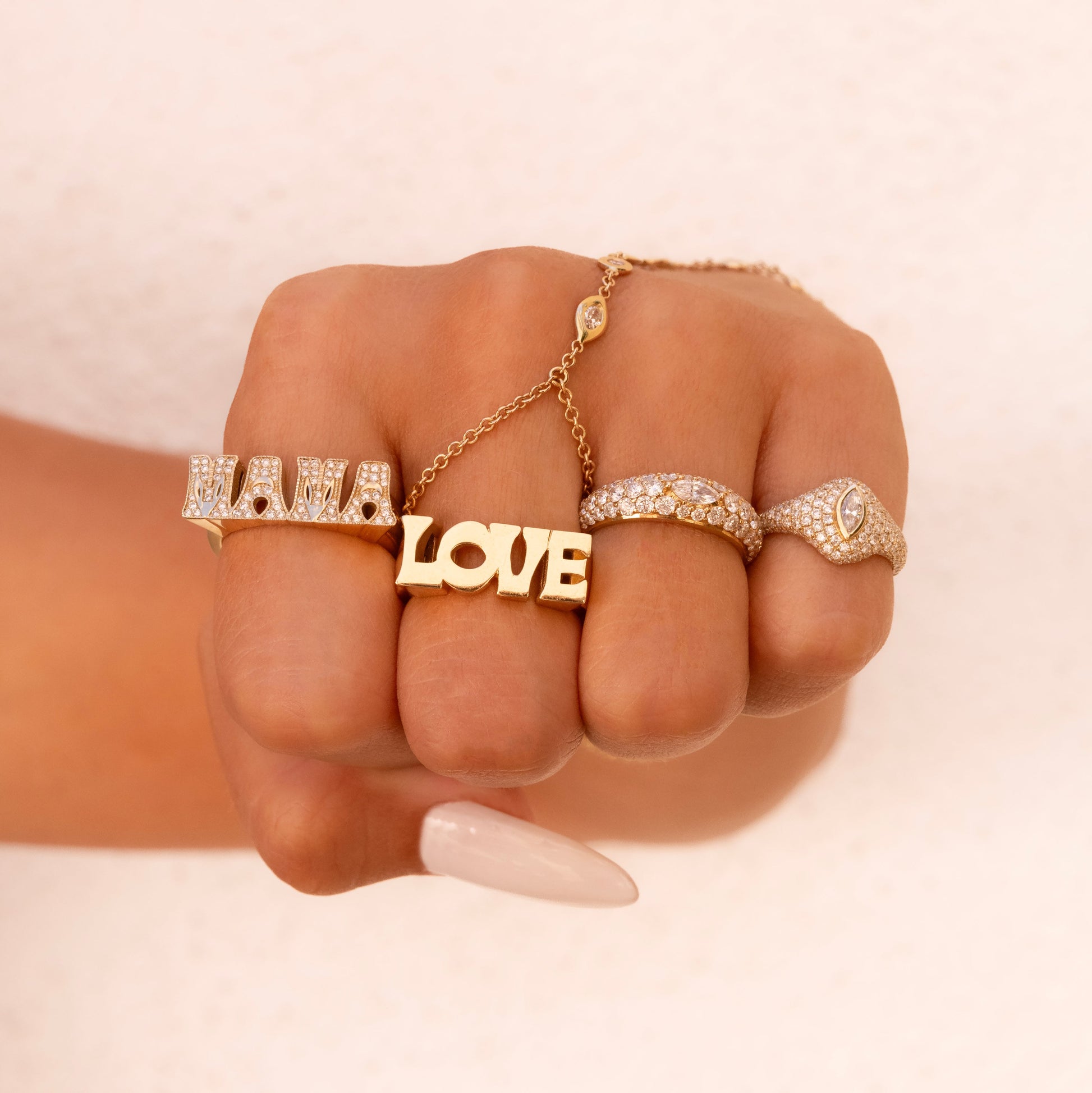 Pave Diamond Mama & Milf Groovy Ring