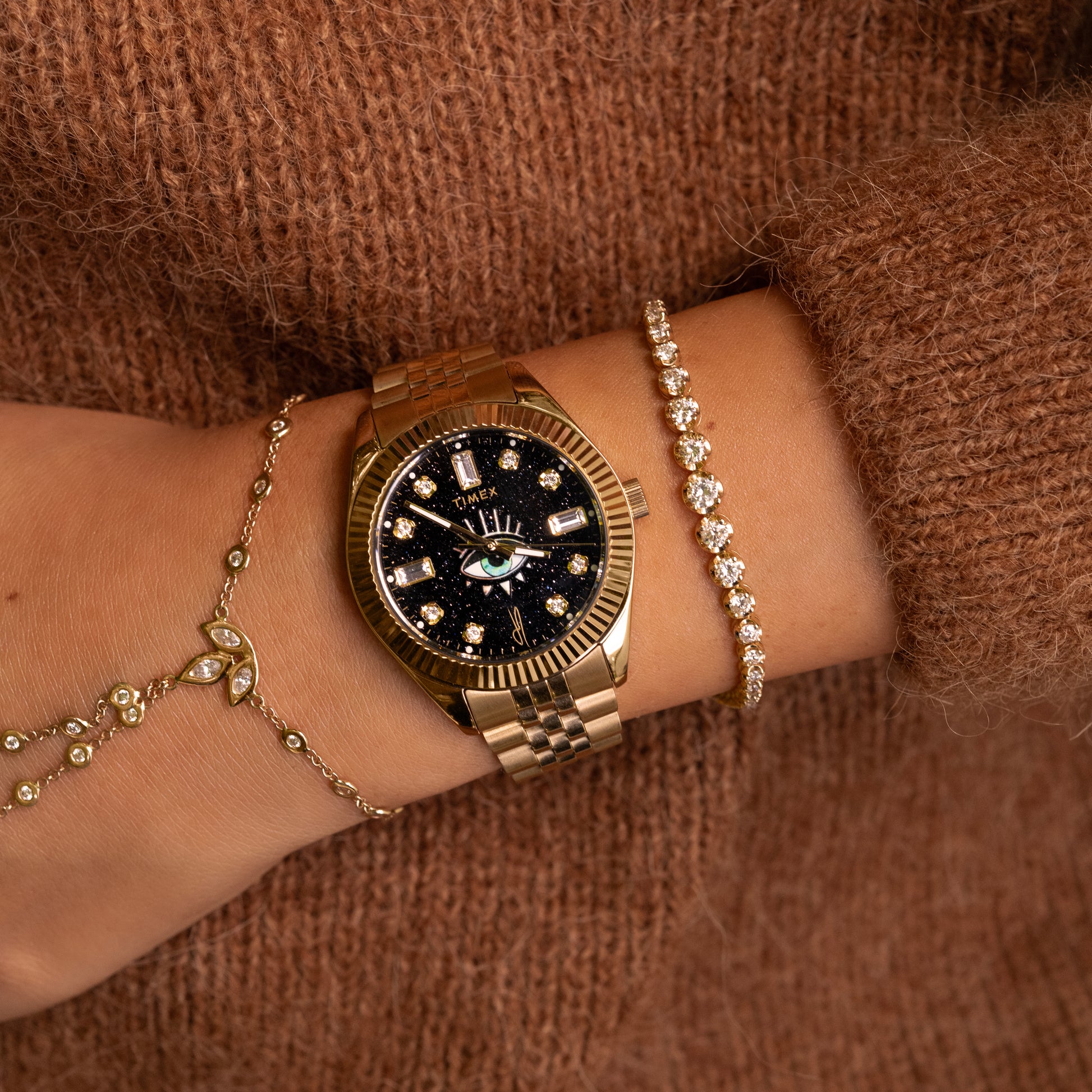 TIMEX X JA LEGACY INTUITION WATCH GOLDSTONE