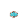 Pave Diamond Turquoise Inlay V Ring
