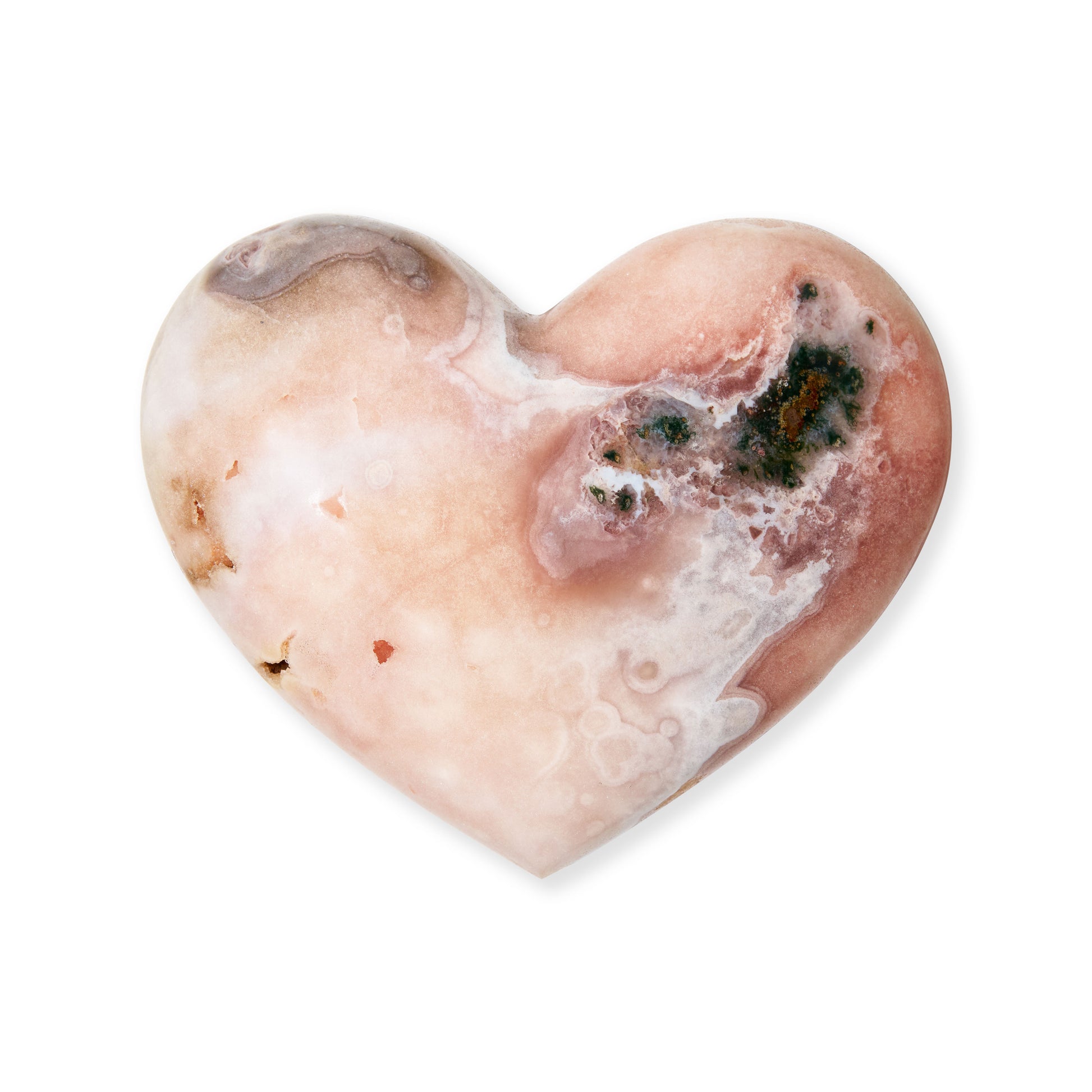 Flower Agate Heart Crystal