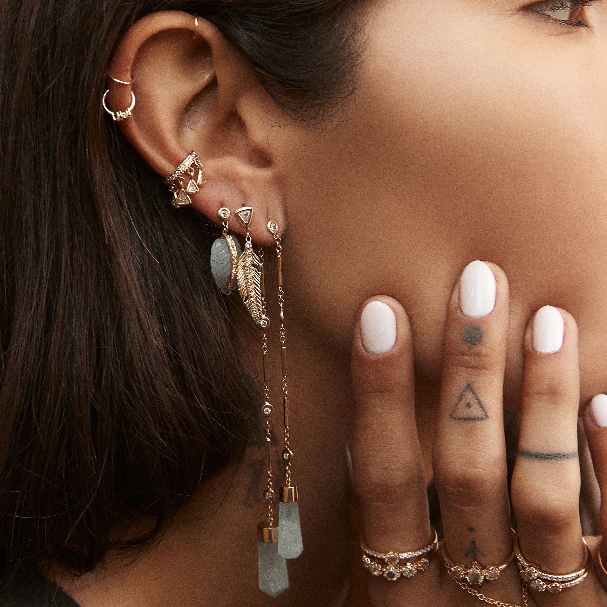 PAVE TRILLION SHAKER EAR CUFF