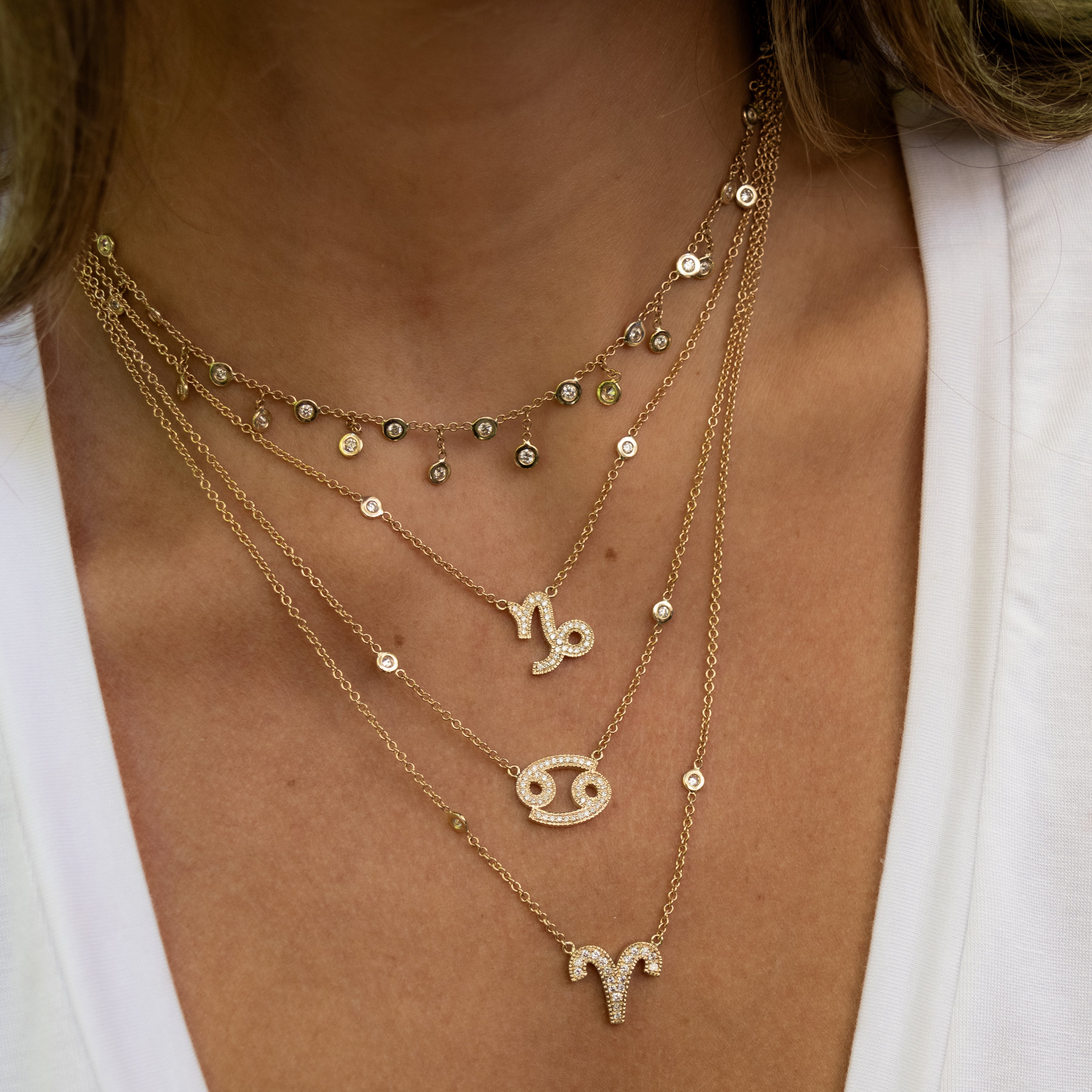 Pave Diamond Zodiac Necklace – Jacquie Aiche