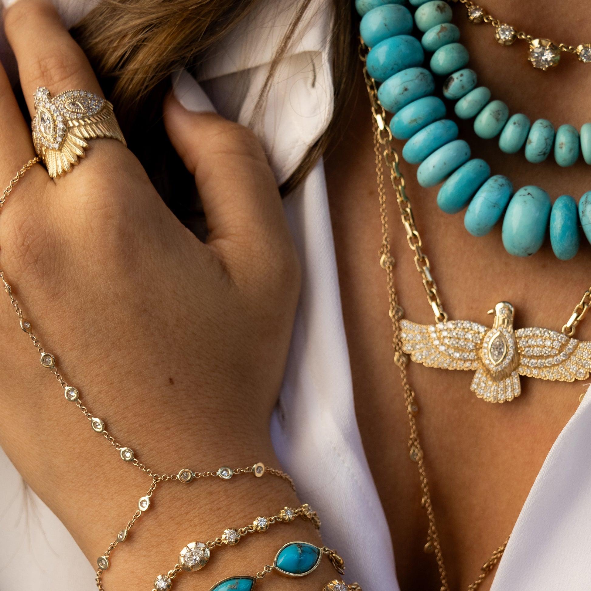 Pave Diamond Thunderbird Ring