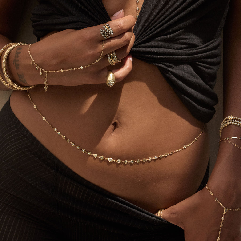 26 Round + Marquise Diamond Belly Chain