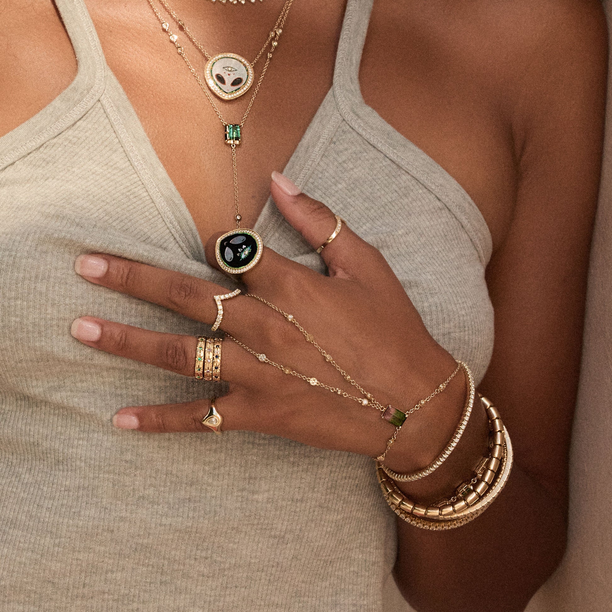 Teardrop Diamond Signet Ring