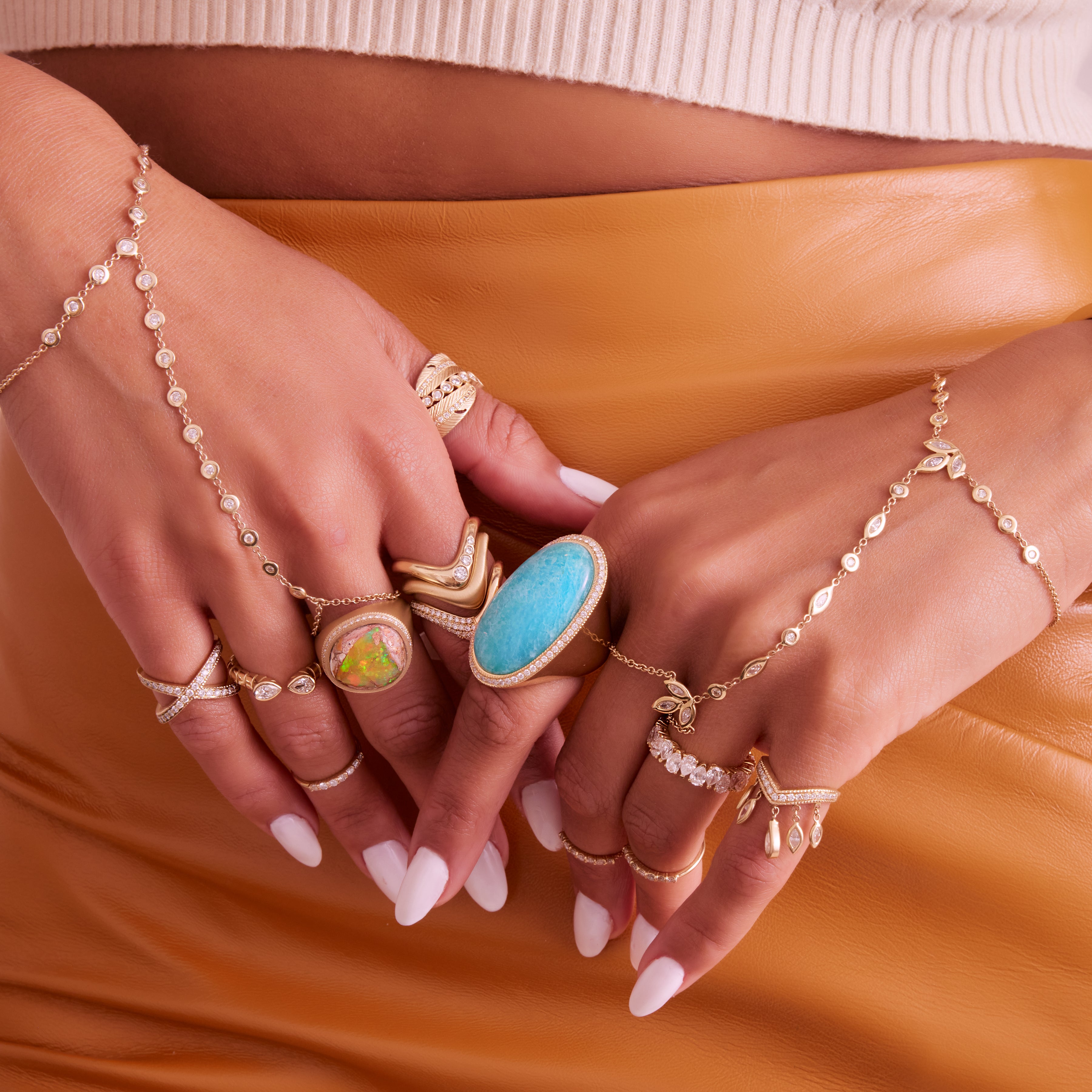 Blossom Marquise Finger Bracelet