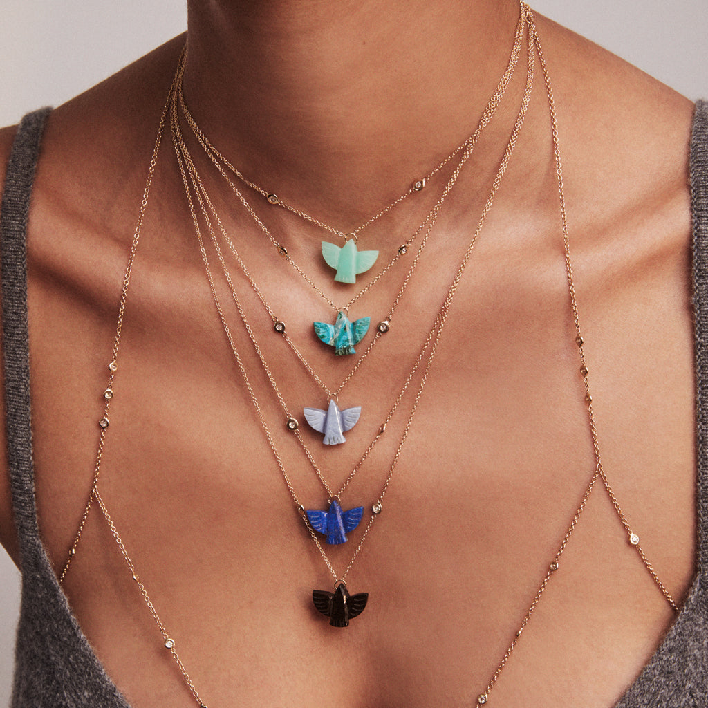 Baby Lapis Thunderbird Necklace