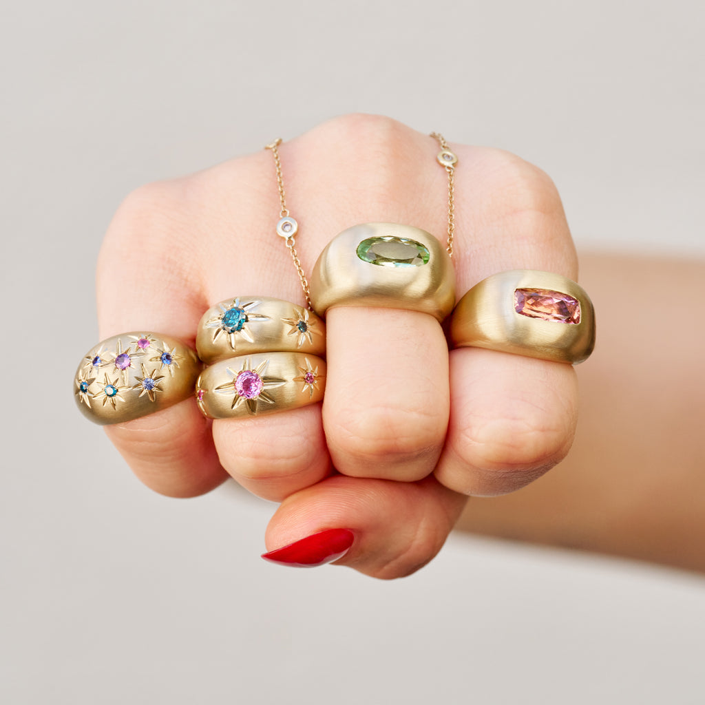 Pink Tourmaline Large Dome Ring