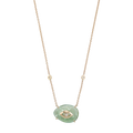 Green Tourmaline Open Diamond Eye Necklace