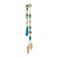 5 Tourmaline + 2 Opal Front Back Pave Feather Drip Earring