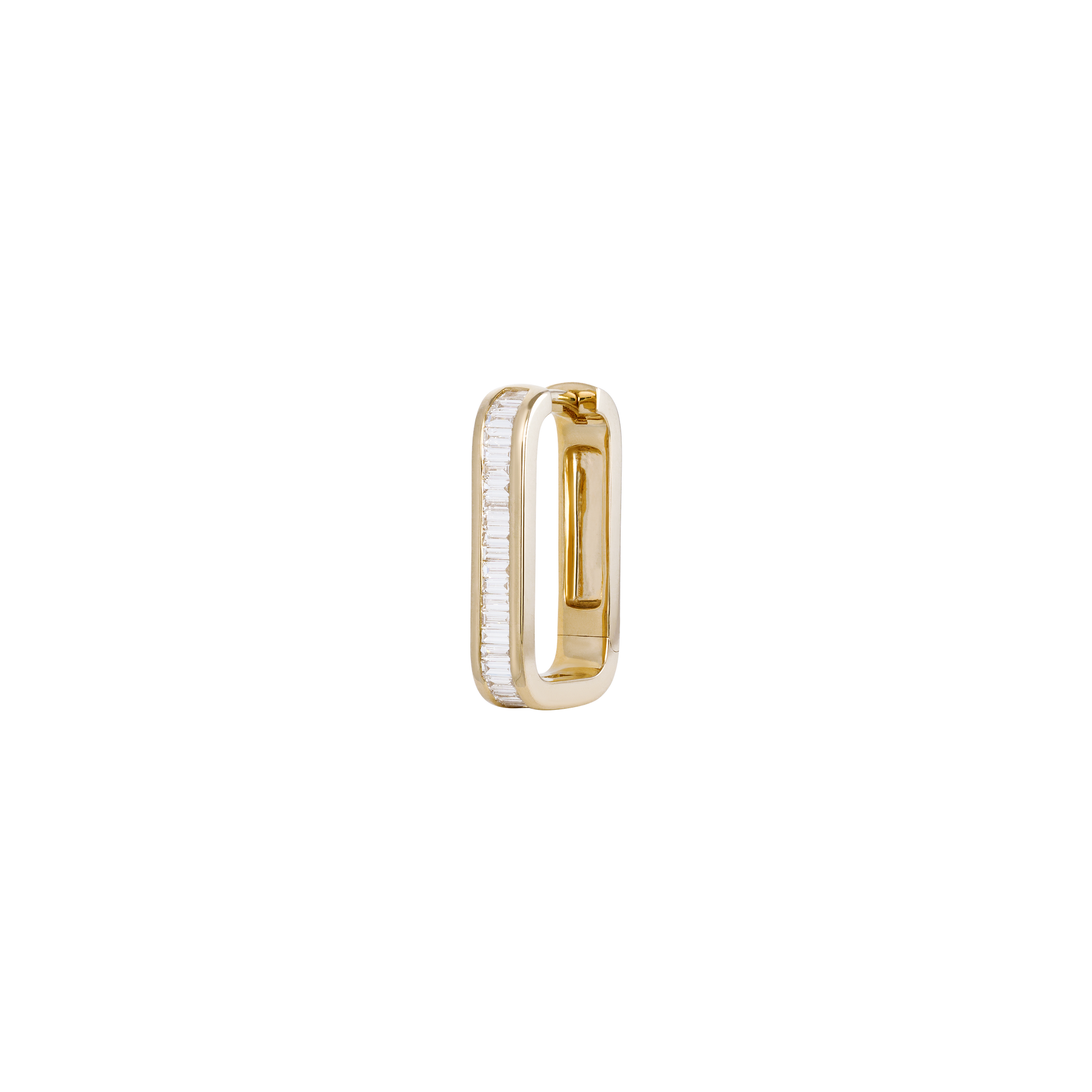 Medium Rectangle Baguette Diamond Mini Hoop