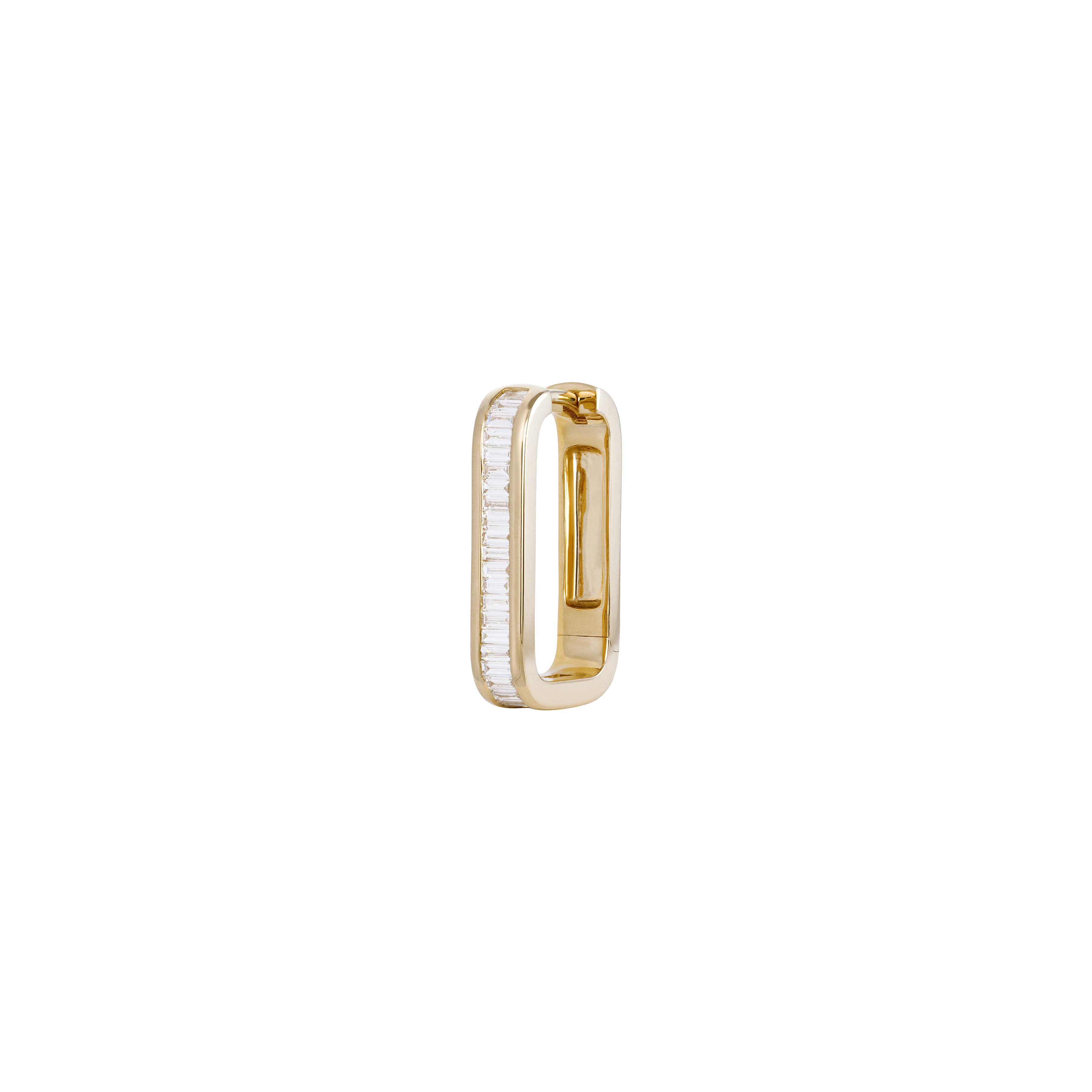 Medium Rectangle Baguette Diamond Mini Hoop