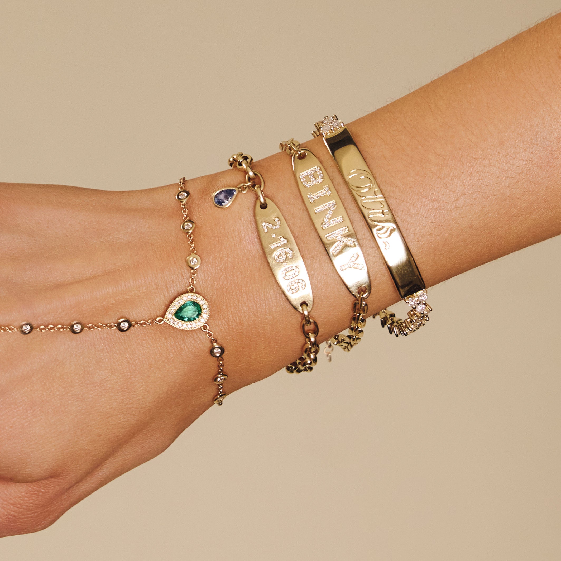 Personalized Pave + Birthstone ID Bracelet