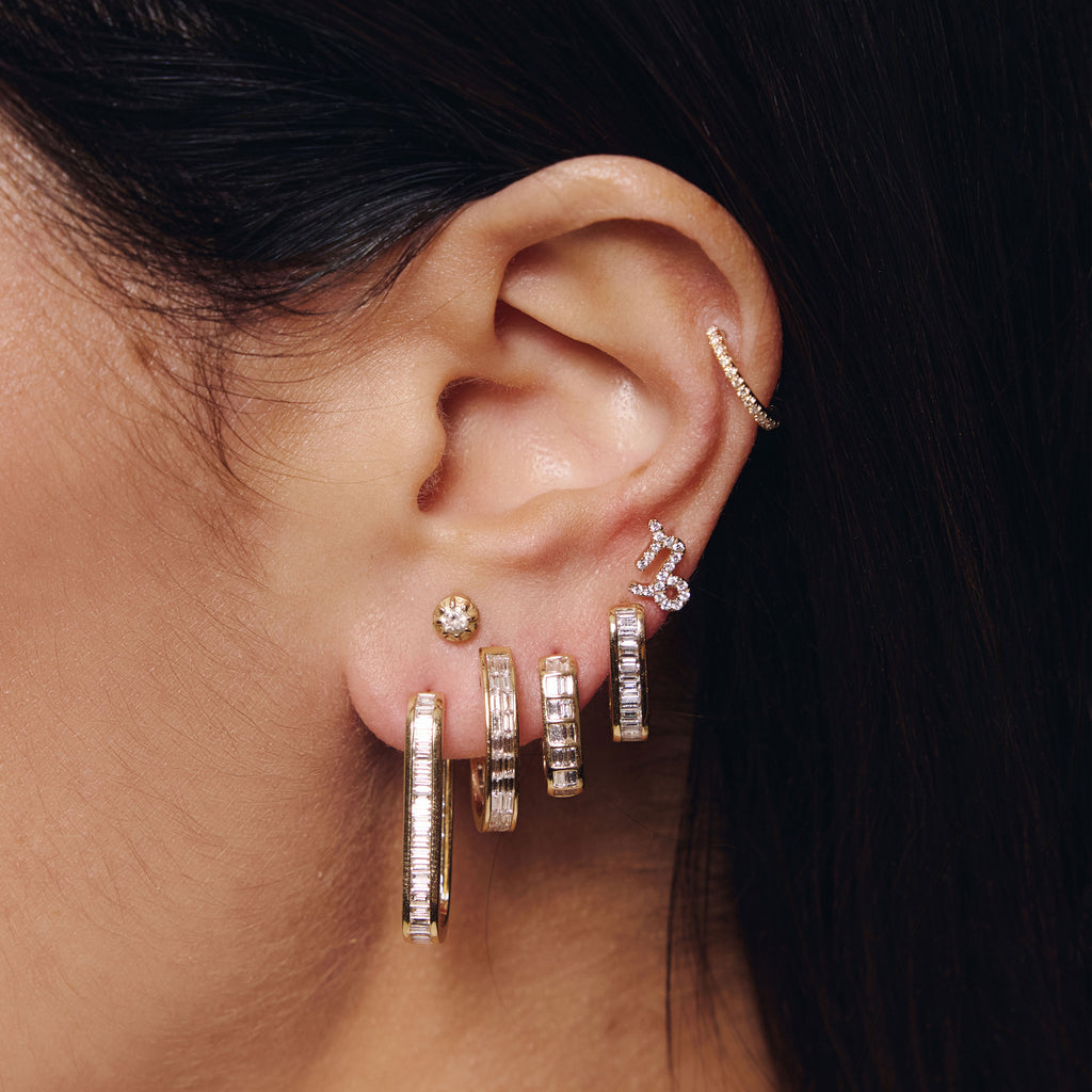 Pave Diamond Mini Hoop