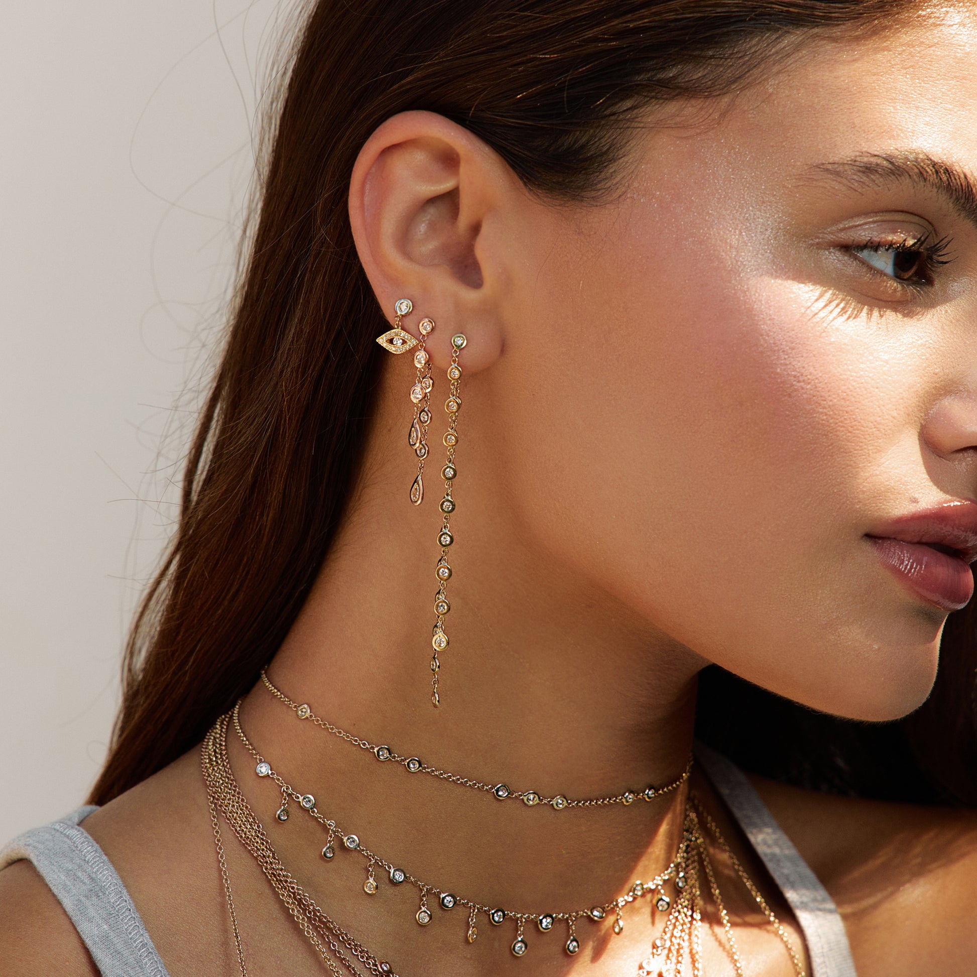 Graduated Large Diamond Shaker Necklace