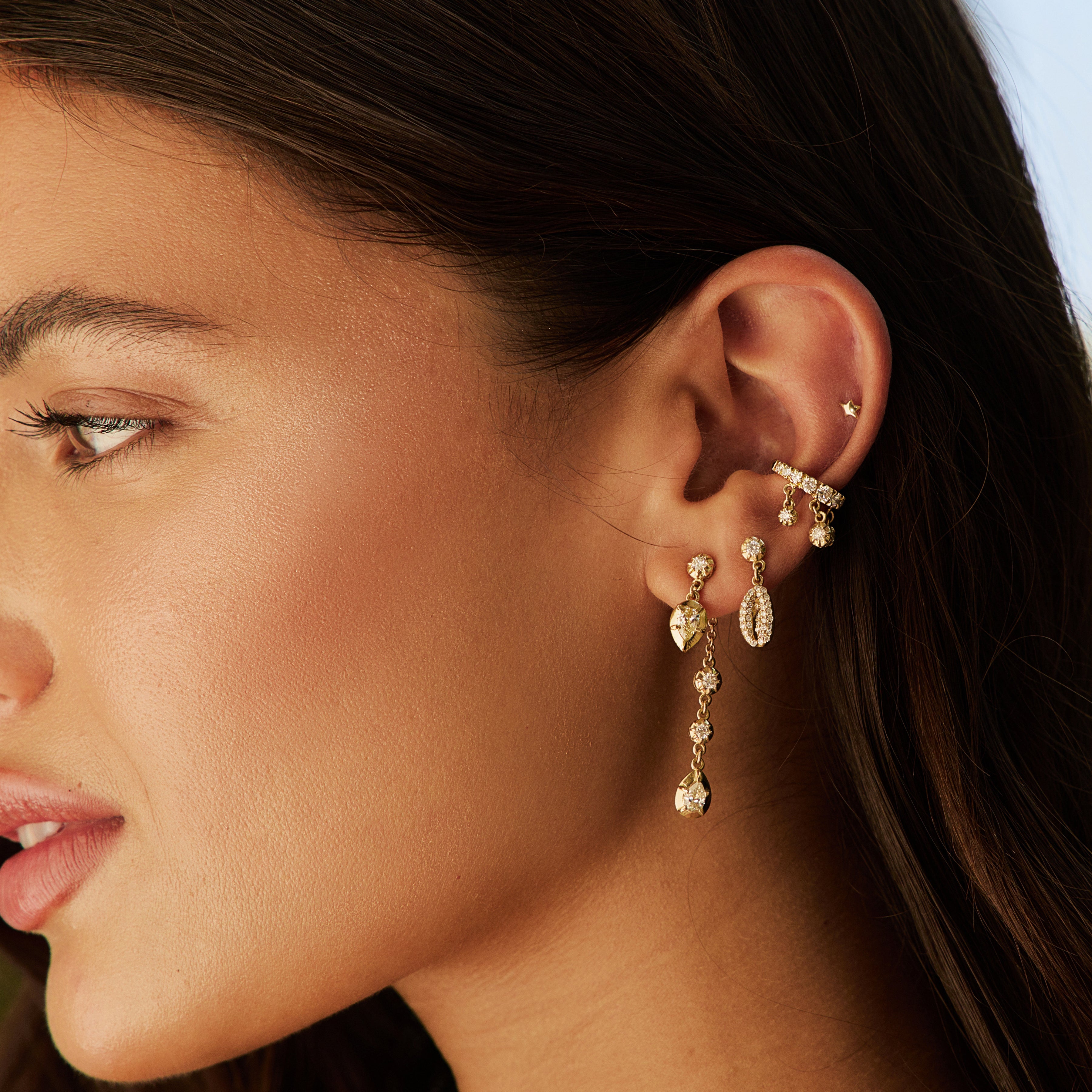 TRIPLE ROUND SOPHIA DIAMOND SHAKER PAVE EAR CUFF