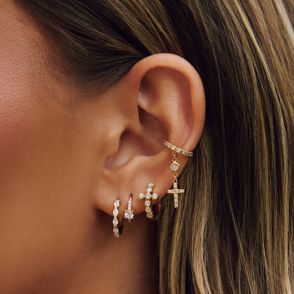 Sophia Diamond Cross Mini Hoop