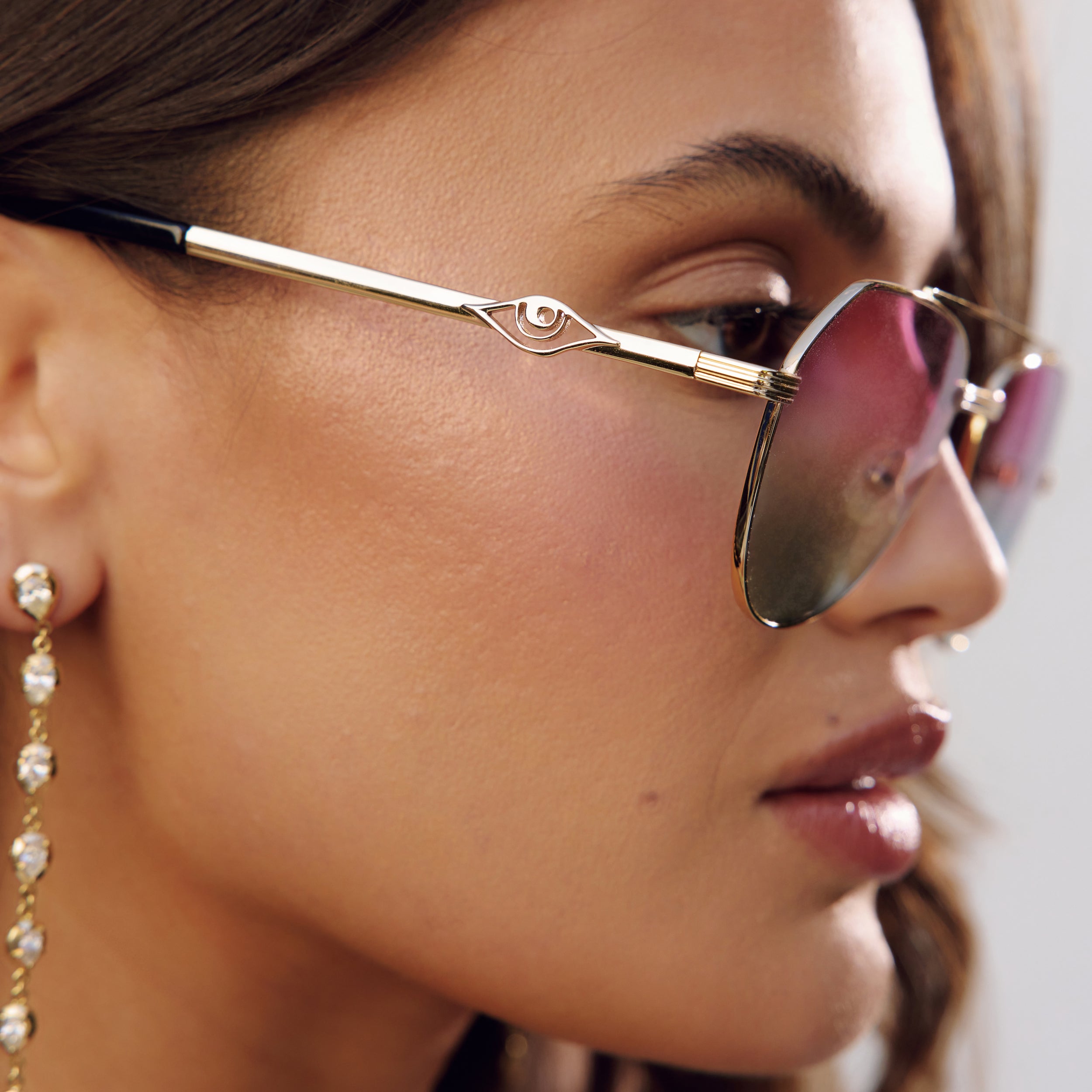 Sacred Gaze Aviator Watermelon Tourmaline Sunglasses